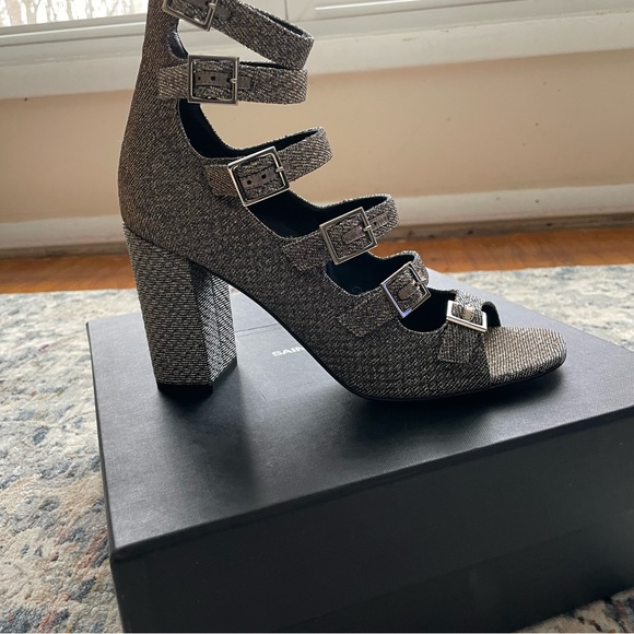 NEW Saint Laurent Babies Block Heel Sandals - Picture 2 of 9